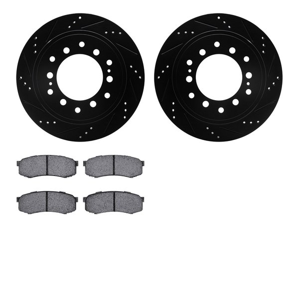 Dynamic Friction Co 8402-76024, Rotors-Drilled and Slotted-Black with Ultimate Duty Performance Brake Pads, Zinc Coated 8402-76024